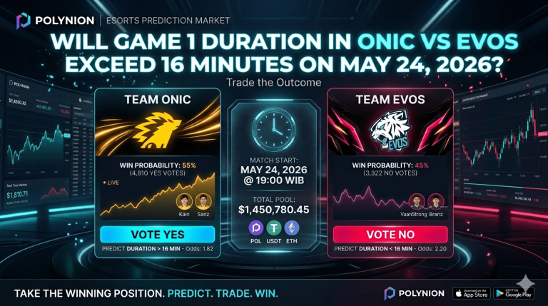 Apakah durasi Game 1 pertandingan ONIC vs EVOS akan melebihi 16 menit pada 24 Mei 2026?